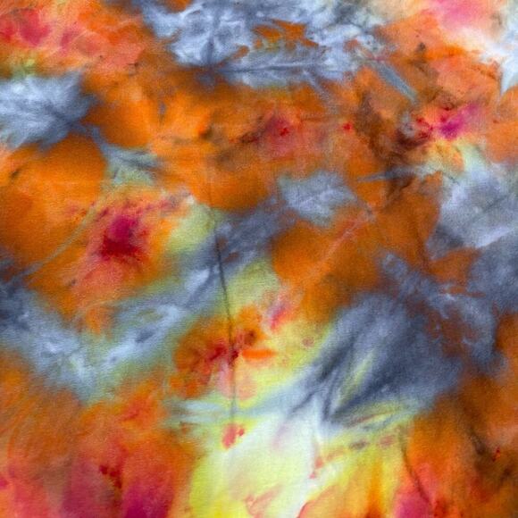 handmade tie dye unisex tshirt XL vneck silver orange galaxy - Picture 4 of 8
